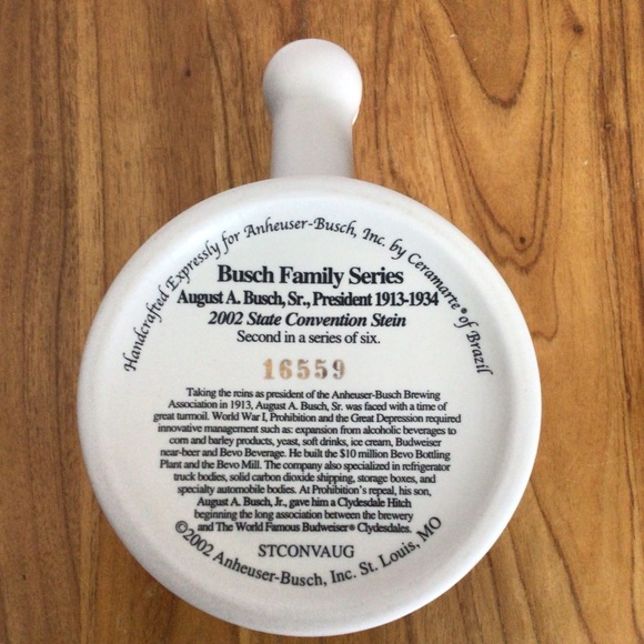 2002 State Convention Stein Budweiser Busch Family Series 16559 2 of 6 - Picture 6 of 6